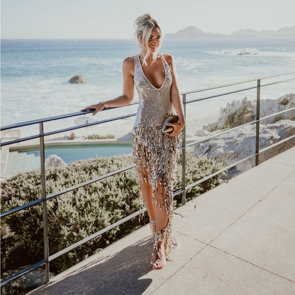 Retrofete Libra Sequin Crochet Dress